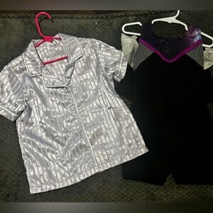 Silver and Black Blouse Set